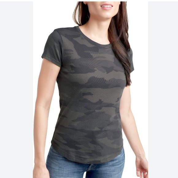 NEW Splendid Camo Print Crew Neck Short Sleeves Tee Shirt Lightweight M - Picture 1 of 7